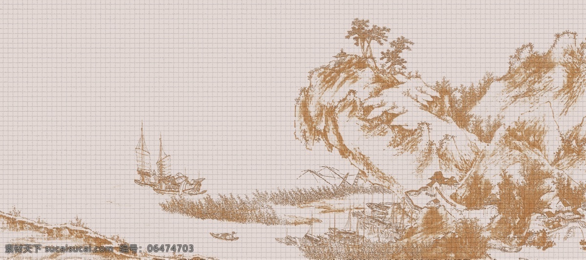 新 中式 山水 柔美 线描 壁画 新中式 壁纸 风景背景墙 山水背景墙 山水画 风景画 山水风景 背景墙设计 山水移门 山水隔断 禅意山水 唯美山水 中式山水背景 大型山水画 创意 环境设计 其他设计