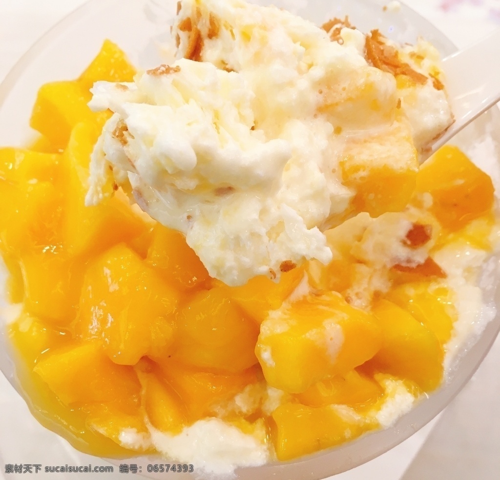 芒果冰淇淋 甜品图片 甜品 果酱 芒果 冰淇淋 刨冰 美食 餐饮美食 饮料酒水