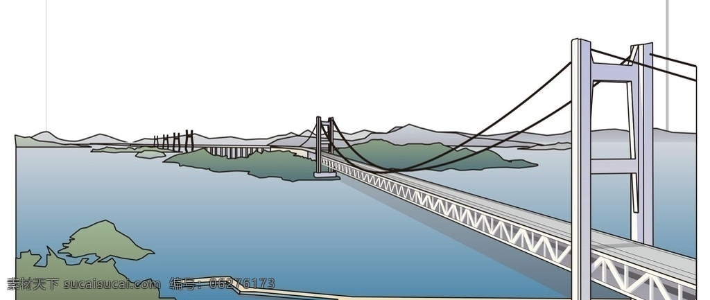 明石海峡大桥 世界名桥 桥 大桥 日本 海峡 建筑 国外 桥梁 矢量 矢量自然景观 自然景观 建筑园林