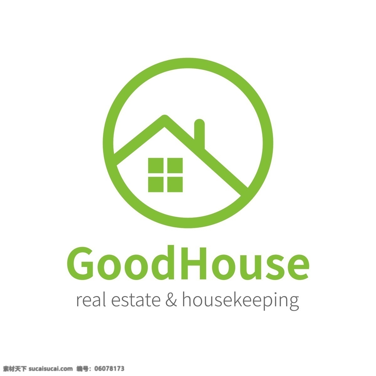 绿色 简洁 房产 地产 logo 模板