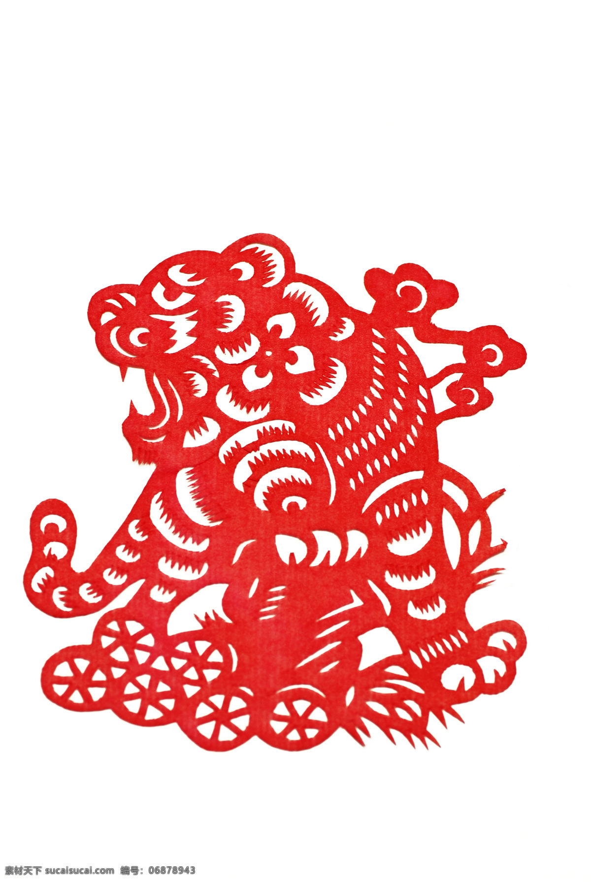 传统文化 红色 虎年 剪纸 老虎 生肖 文化艺术 虎 设计素材 模板下载 剪纸虎 一只