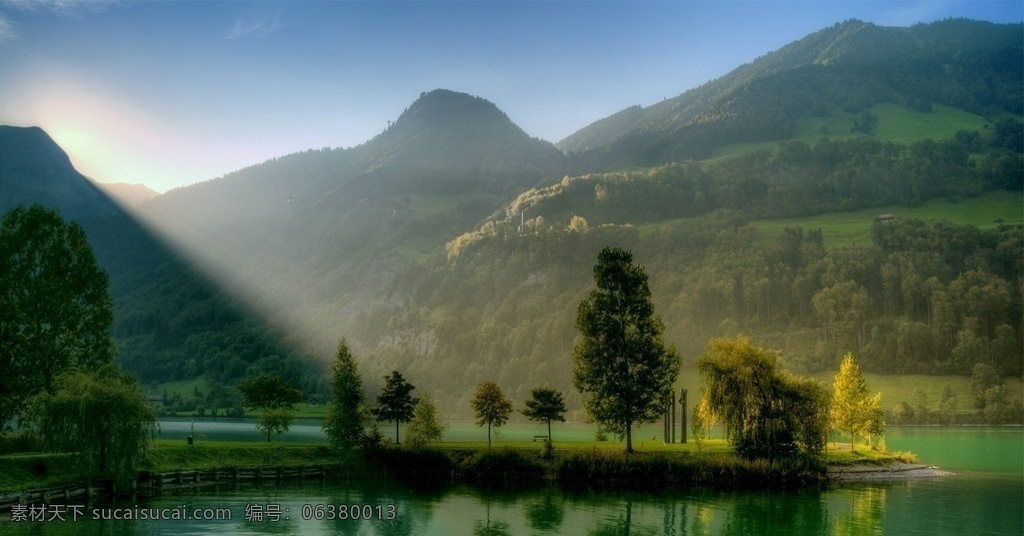 湖光山色 湖光 山色 迷蒙 雾 秀丽 山水风景 自然景观