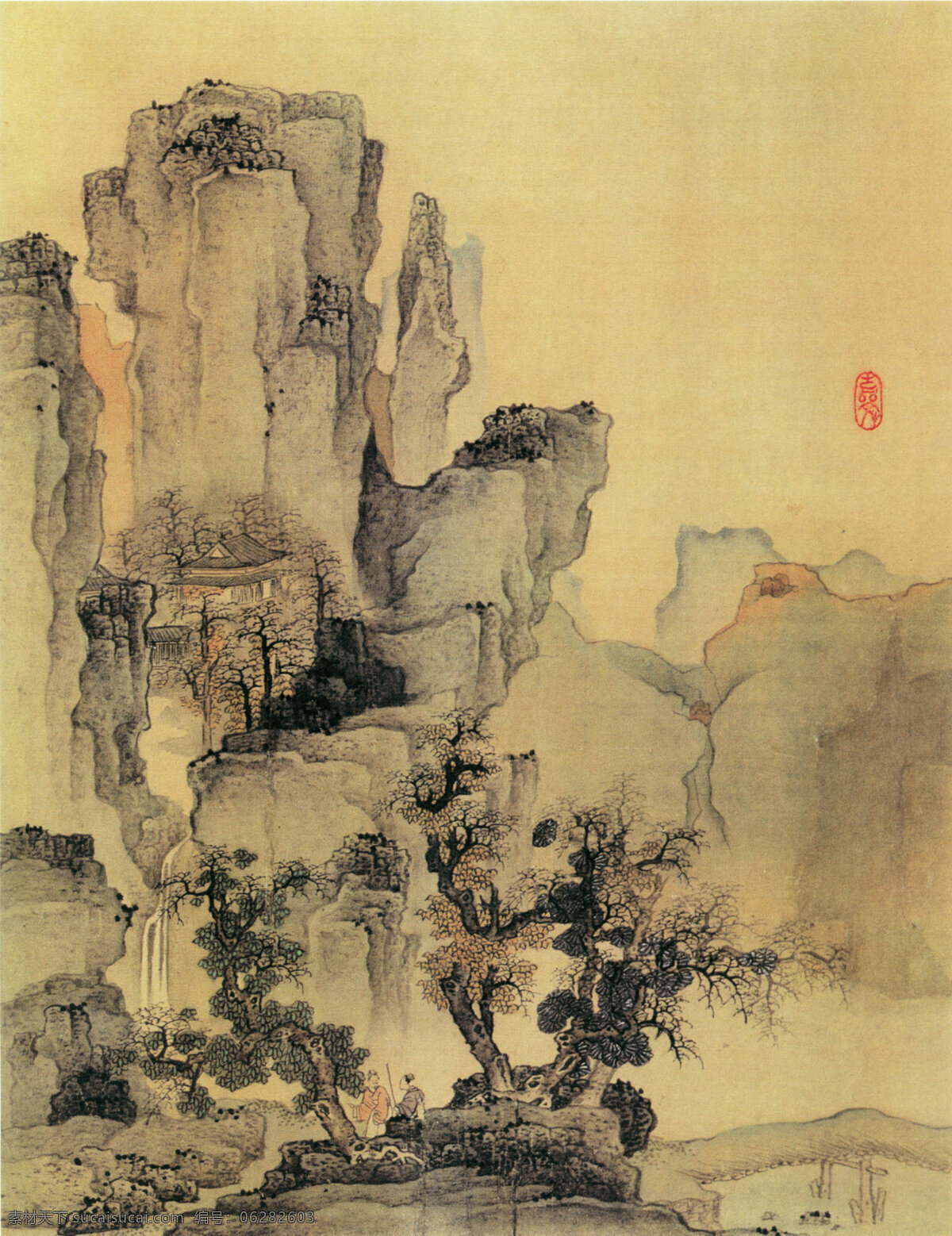 谷 深 洞 幽 古画 国画 绘画 水墨 中国画 中华传世国画 家居装饰素材 山水风景画