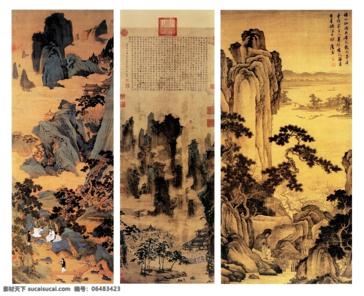 中国名画素材 山水画 绘画 手绘 艺术 图画 绘图 书法 文化艺术 绘画书法 中国美术素材