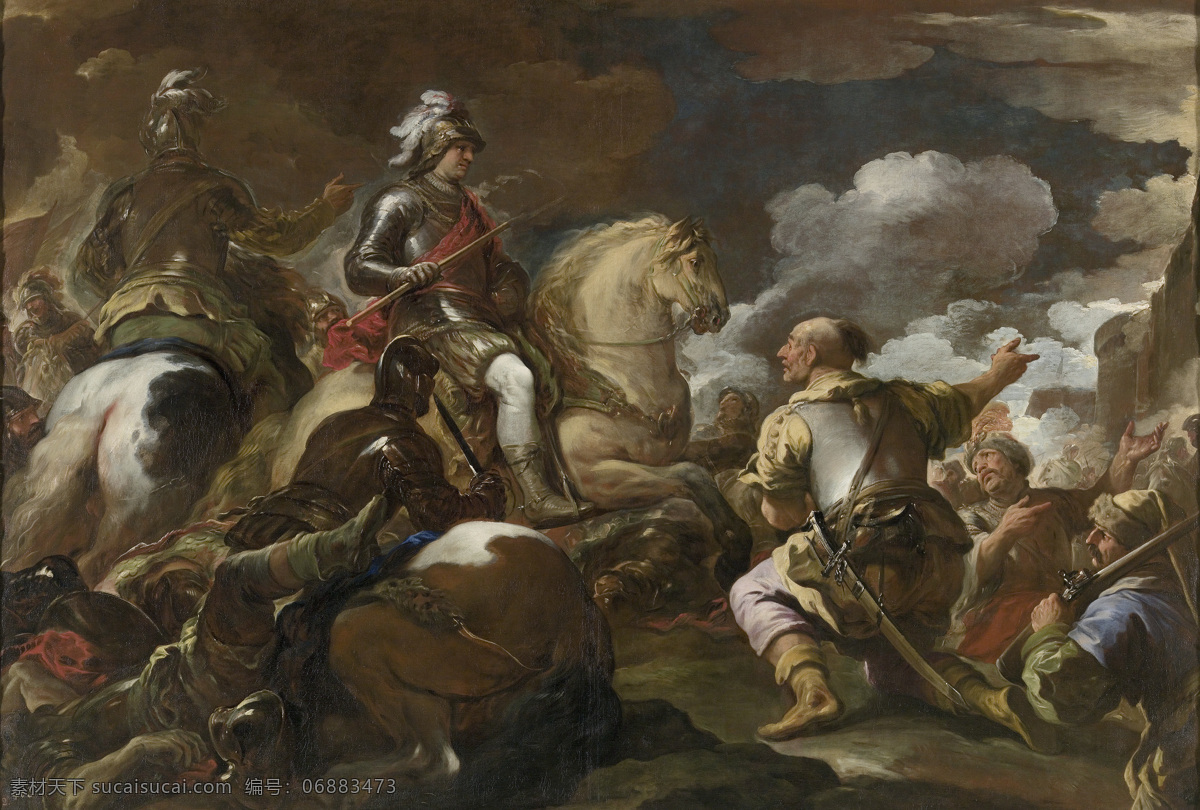 presto 人物 油画 装饰画 意大利 画家 卢卡 焦尔 达诺 fa fuerte plaza una de toma luca giordano 历史 战争 装饰素材
