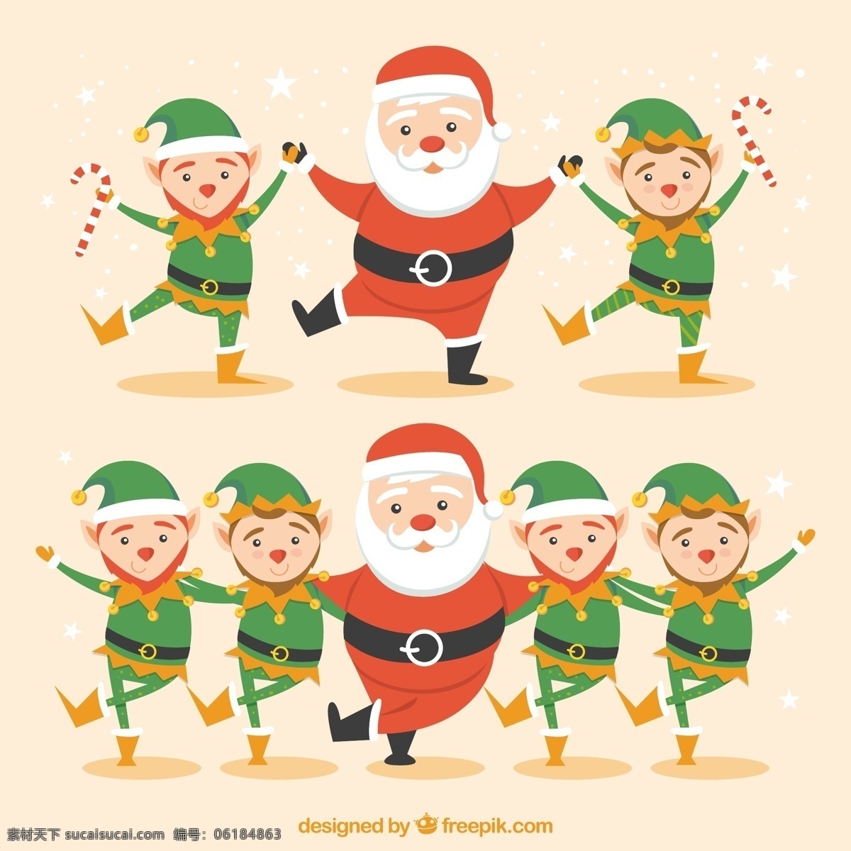 卡通 圣诞老人 精灵 圣诞节 舞蹈 快乐 圣诞 冬天 字符 庆典 节日 娱乐 搞笑 人物 节假日 跳舞