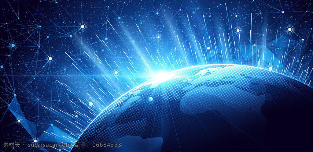 蓝色发光地球 蓝色 发光 极光 科幻 地球 宇宙 唯美