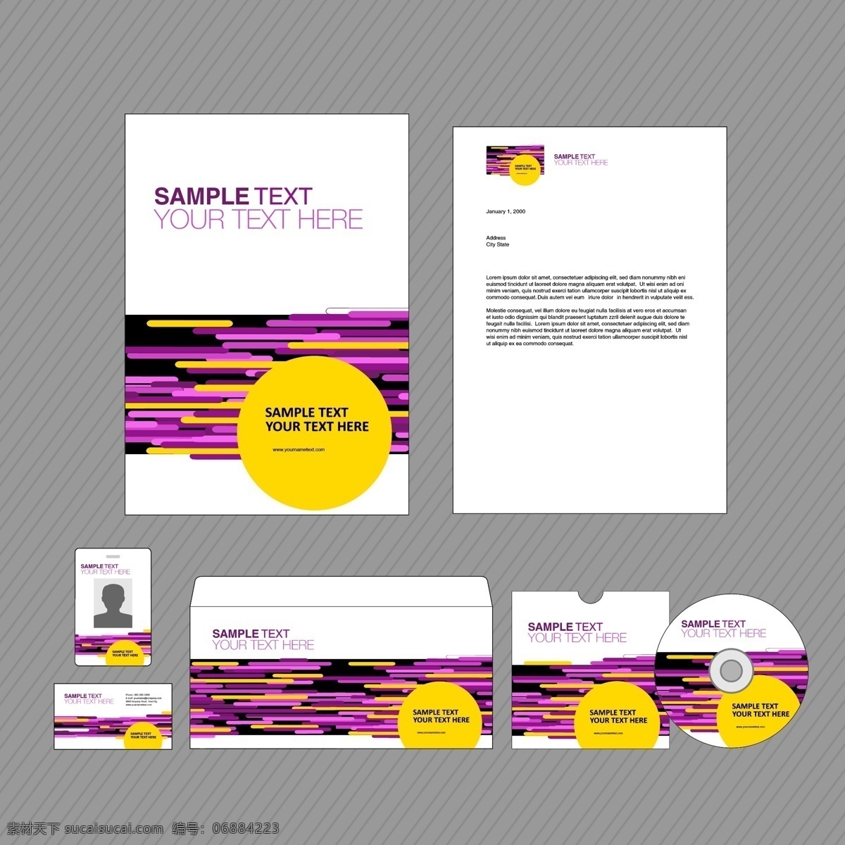 紫色 时尚 图案 vi 系统 紫色时尚图案 cd光盘 名片 信封 信笺 vi系统 视觉系统 vi模板 识别系统 折页传单 矢量素材 白色