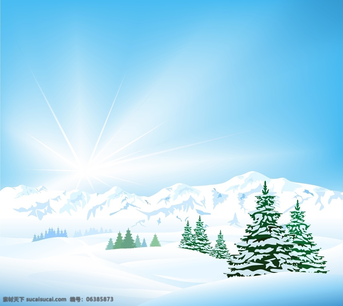 雪山插画 插画 雪山 矢量 蓝天 雪地 卡通设计