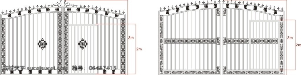 铁门 效果图 不锈钢 铁艺 cdr图 花纹 图案 海报 广告画 矢量