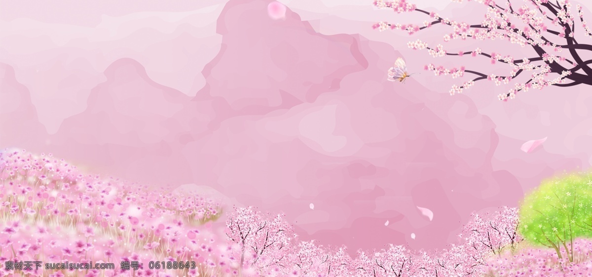 樱花节 花海 唯美 海报 樱花季 樱花 浪漫 樱花背景 粉色 电商 淘宝 促销 活动