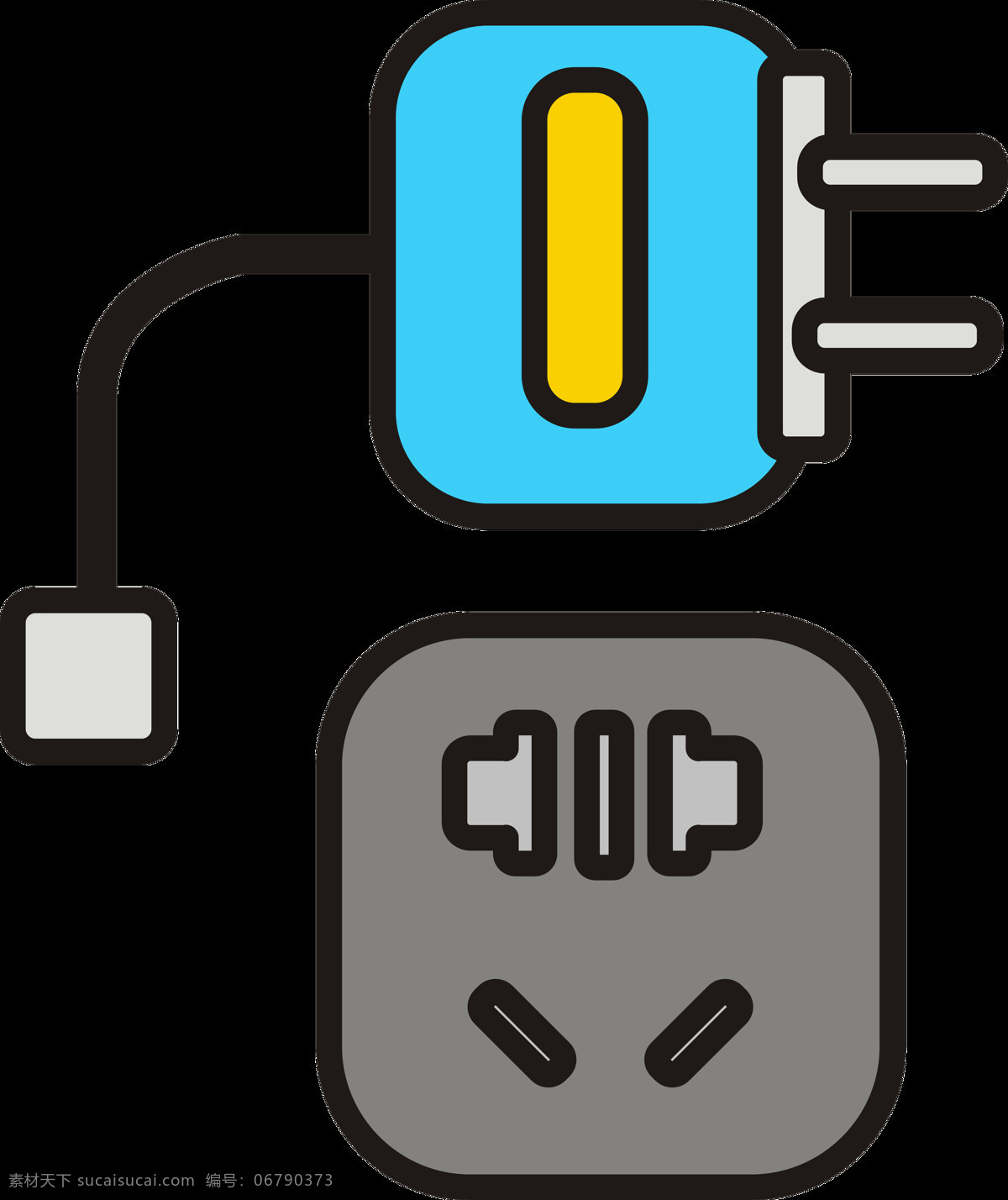 手绘 插头 适配器 充电 数据线 充电线 手机配件 充电器