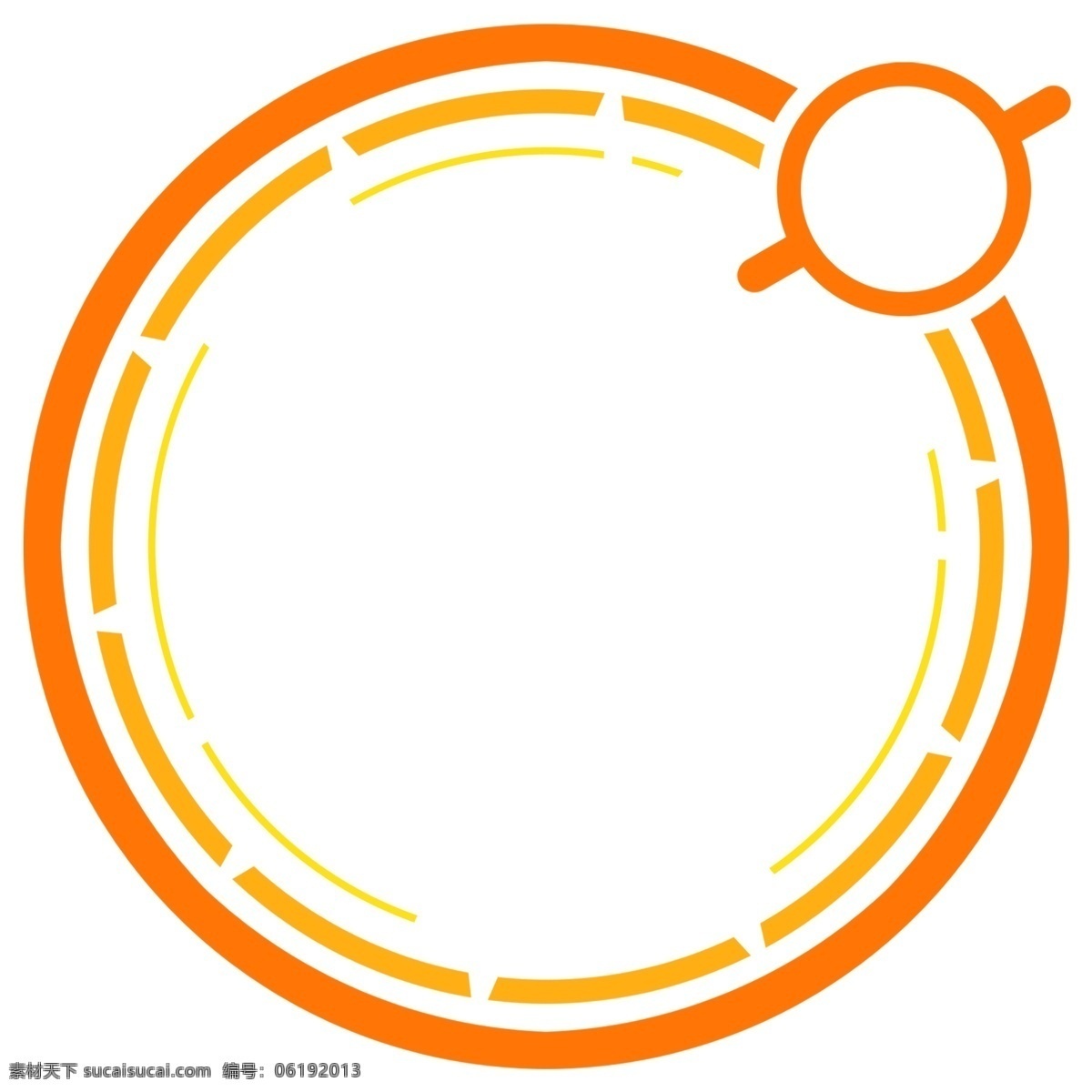 科技 感 橙色 圆环 边框 橘黄色 放大镜 科技感边框