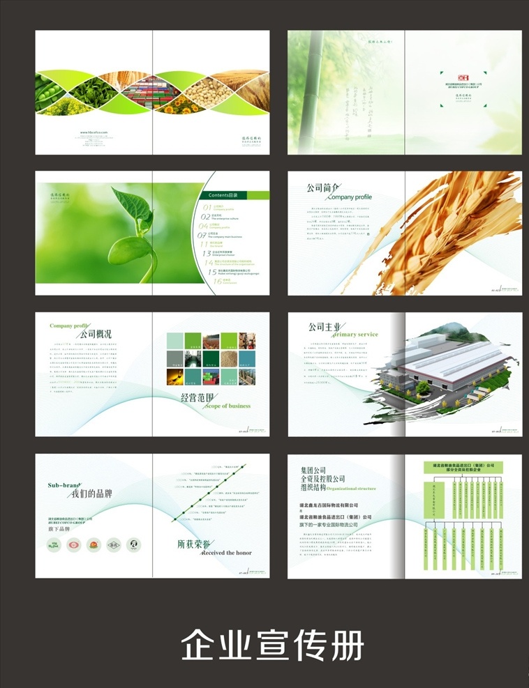 企业 宣传册 绿色 企业宣传 绿色广告 粮油 画册设计