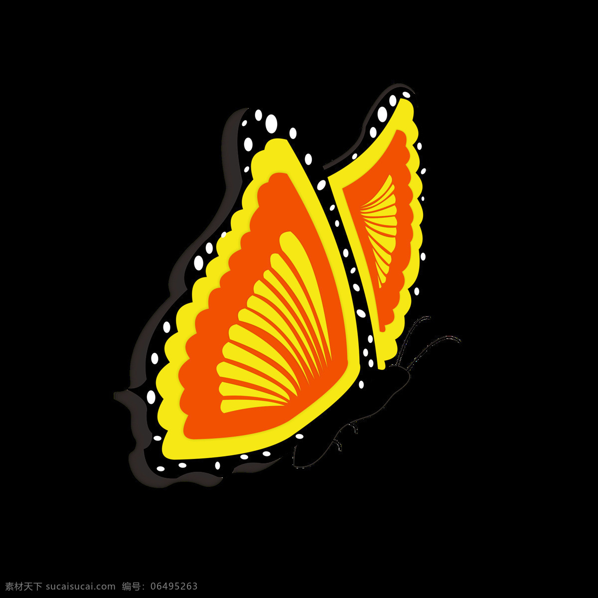漂浮 蝴蝶 元素 卡通 彩色 图案 元素设计 纸片风