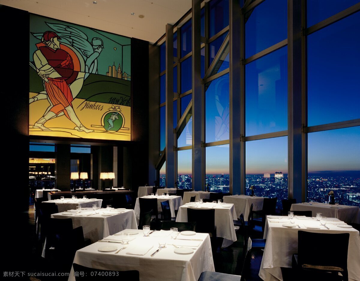 纽约 餐厅 插画 建筑景观 摄影图库 夜景 自然景观 纽约某餐厅 都会 插画集