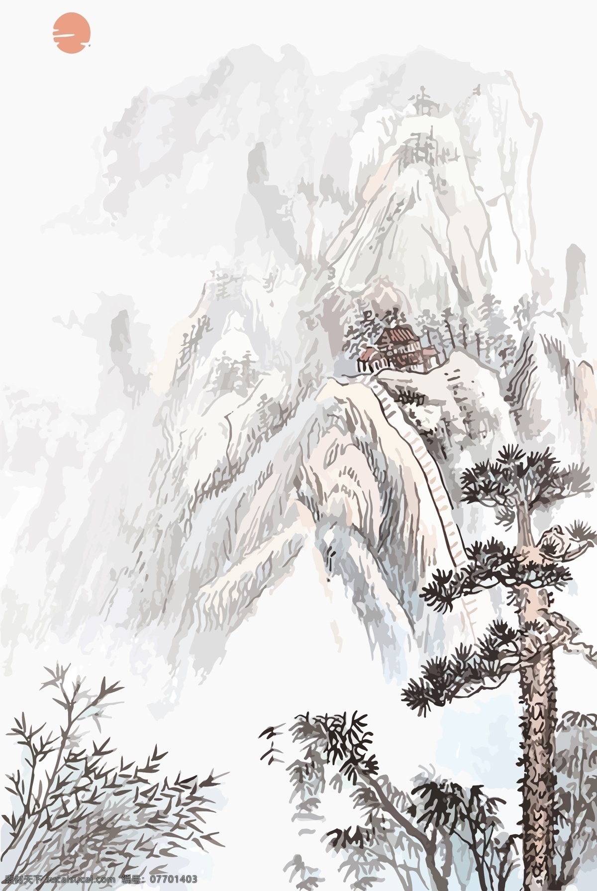 水墨画 水墨 水墨山水 水墨山河 山河 山河湖海 松树 仙鹤 山峰 水墨山 水墨韵味 国画 山水画 水墨国风 文化艺术 绘画书法