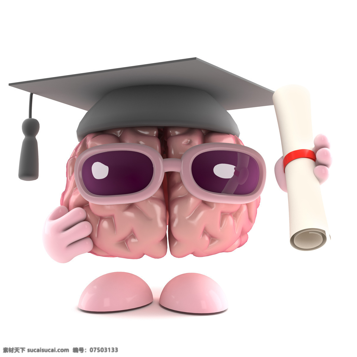 博士 毕业 大脑 博士帽 太阳镜 3d 立体 其他人物 人物图片
