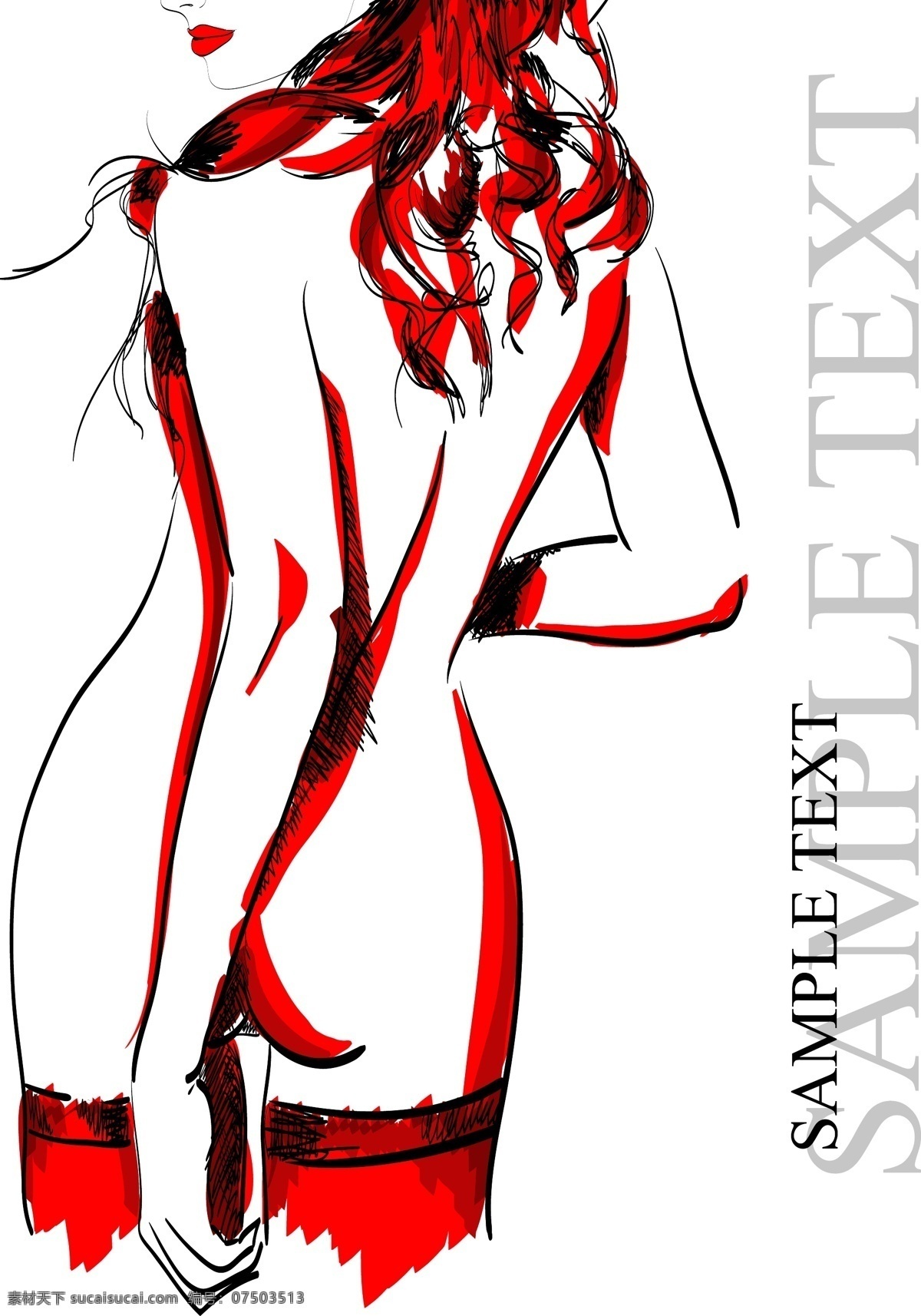 手绘 速写 美女 eps格式 绘画 马克笔画 矢量素材 素描 头像 线稿 线条 蓝眼睛 矢量图 矢量人物