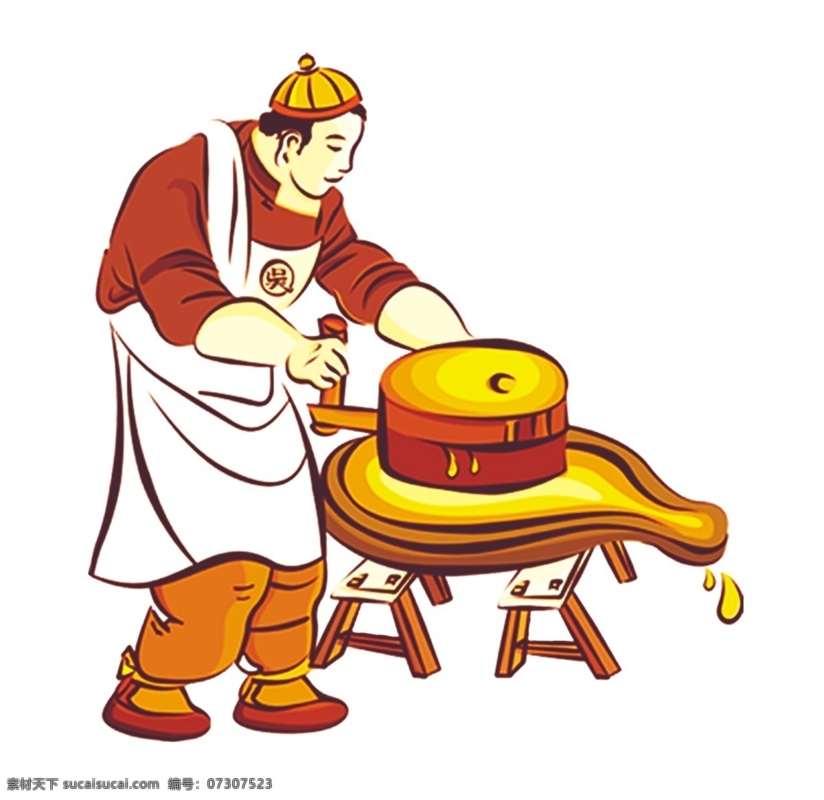 磨坊 石磨坊 古代作坊 水磨坊 水磨 磨豆腐 古代人物 卡通系列 分层