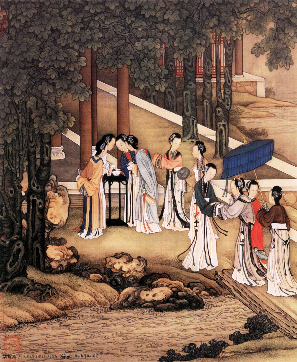 中国古代美女 妇女 油画 水墨画 海报 女性妇女 人物图库