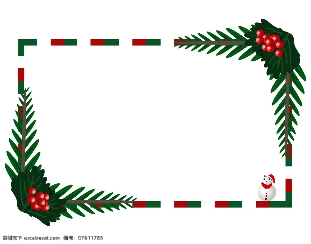 圣诞节 漂亮 边框 插画 虚线边框 唯美边框 边框装饰 手绘边框 手绘 漂亮的边框 边框插画