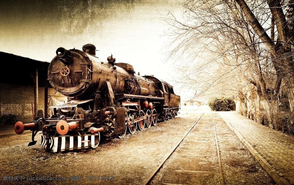 老式火车 蒸汽机车 老式破旧火车 交通运输 蒸汽火车 火车 蓝天 白云 现代科技 交通工具