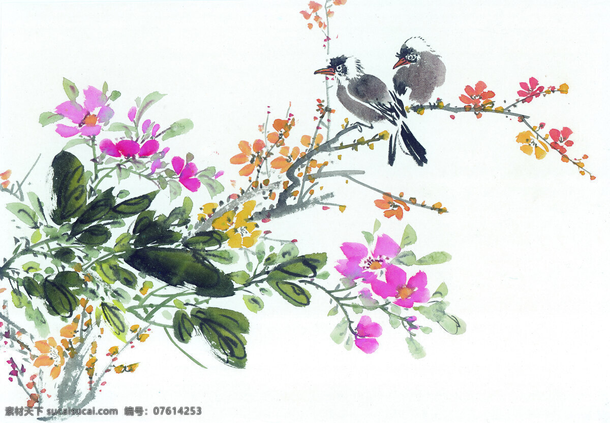 中国 花鸟 艺术 国画 花卉 水墨 写意 中国花鸟艺术 装饰素材 室内装饰用图