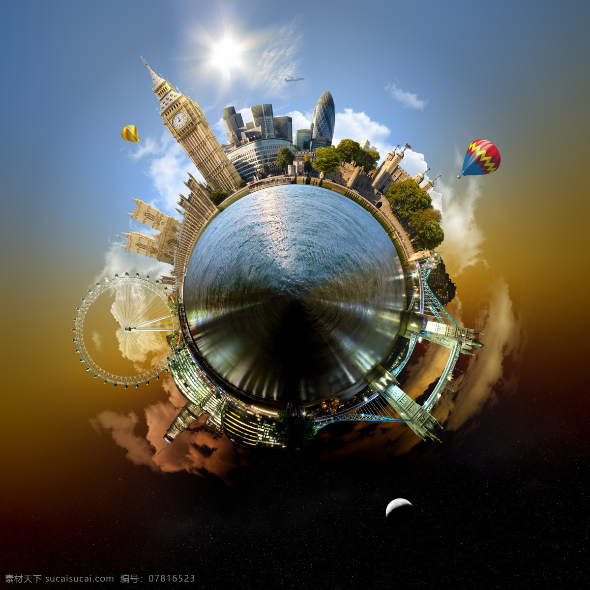 城市 创意 地球 地球素材 海洋 环球 建筑 设计素材 模板下载 创意环球地球 生态 天空 云彩 热气球 世界建筑 旅游 psd源文件