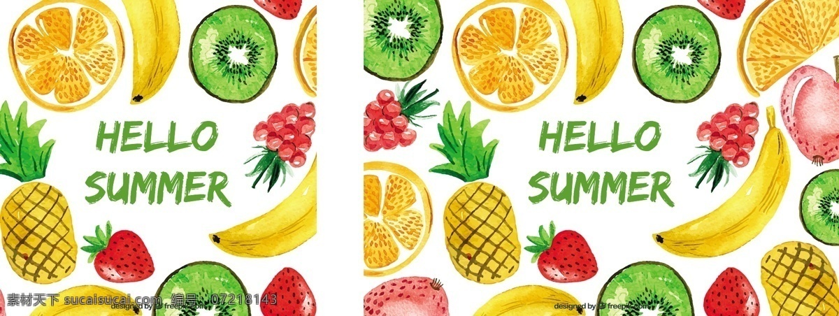 夏日大背景 背景 食物 手 夏天 手绘 水果 颜色 橙色 假日 丰富多彩 橙色背景 自然 香蕉 健康 草莓 自然背景 菠萝 吃 度假