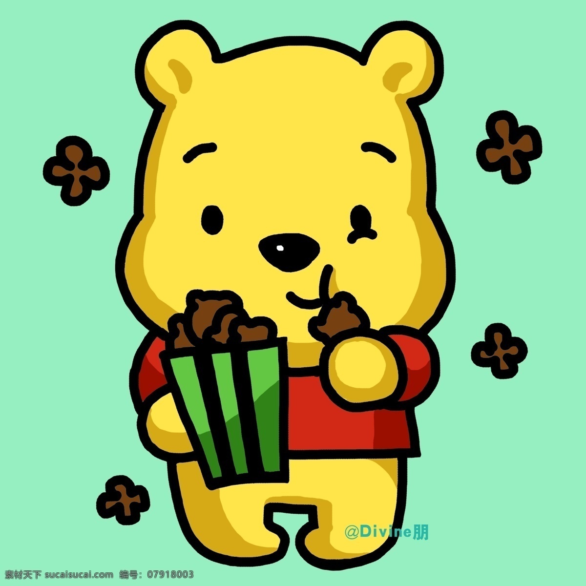 吃 饼干 维尼 熊 简 笔画 动画片 维尼熊 动漫 简笔画 儿童画 幼儿 动漫动画 动漫人物