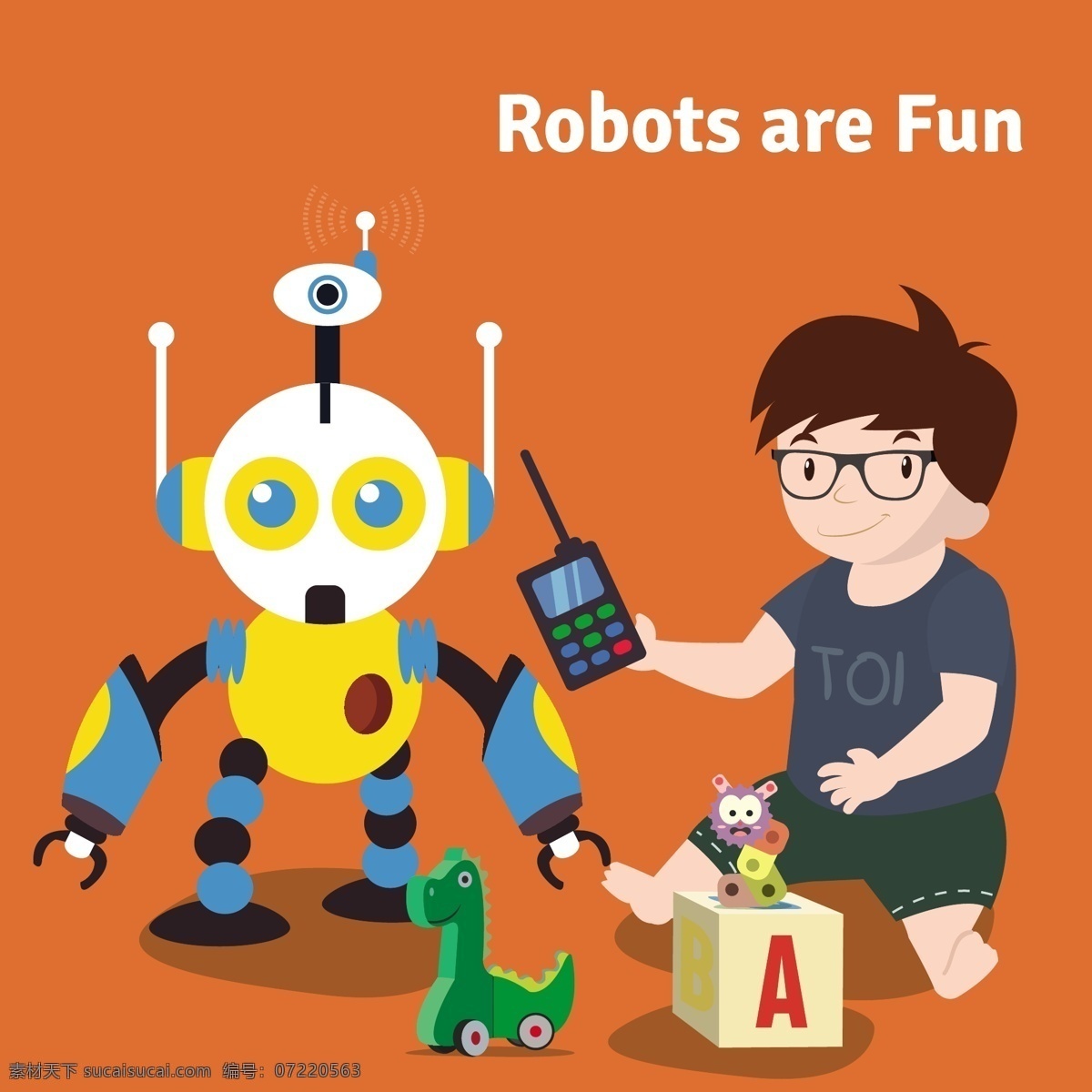 儿童玩具 矢量 小孩 机器人 儿童节 六一 矢量素材 玩具 机器 遥控 恐龙