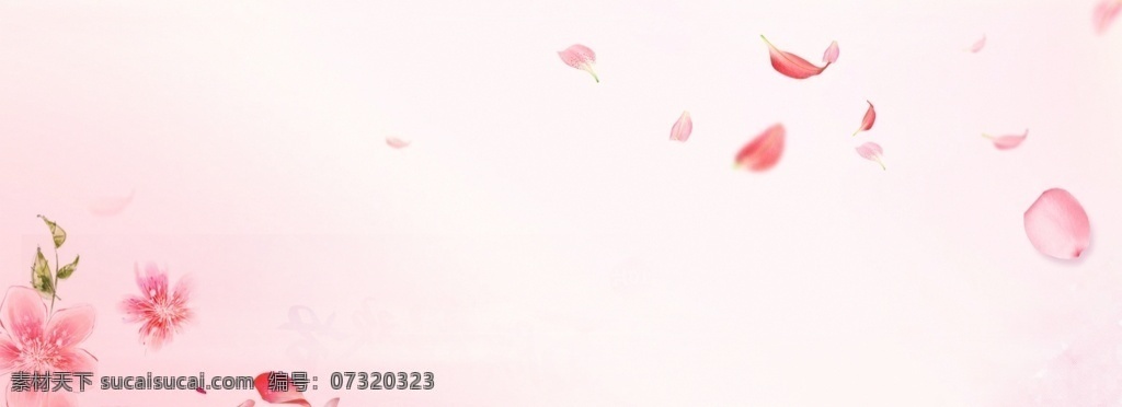 粉色 花朵 花瓣 清新 背景 展板模板