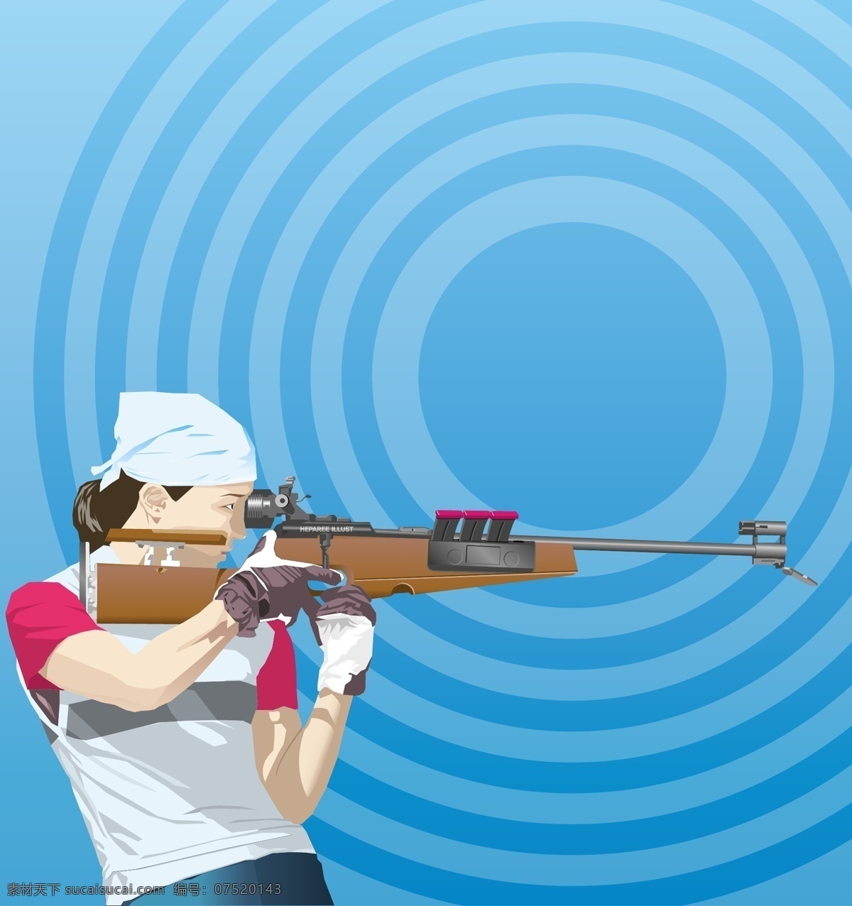 射击 运动员 韩国 矢量图 免费 插画 花朵 卡通 其他矢量图