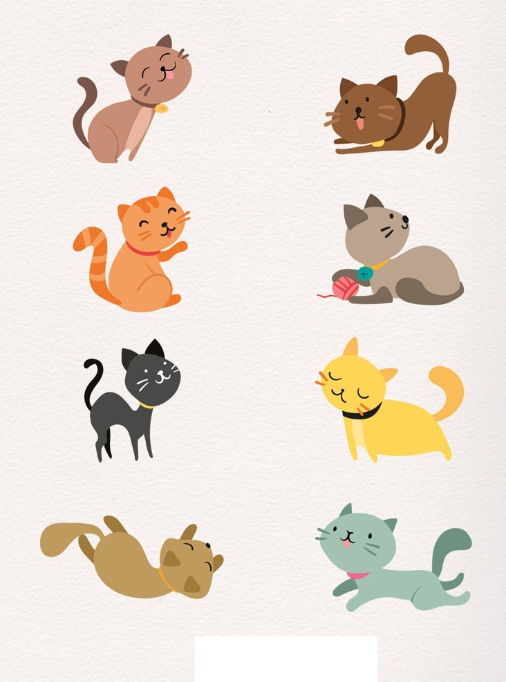 卡通猫咪 猫咪集合 猫咪ai 动漫动画