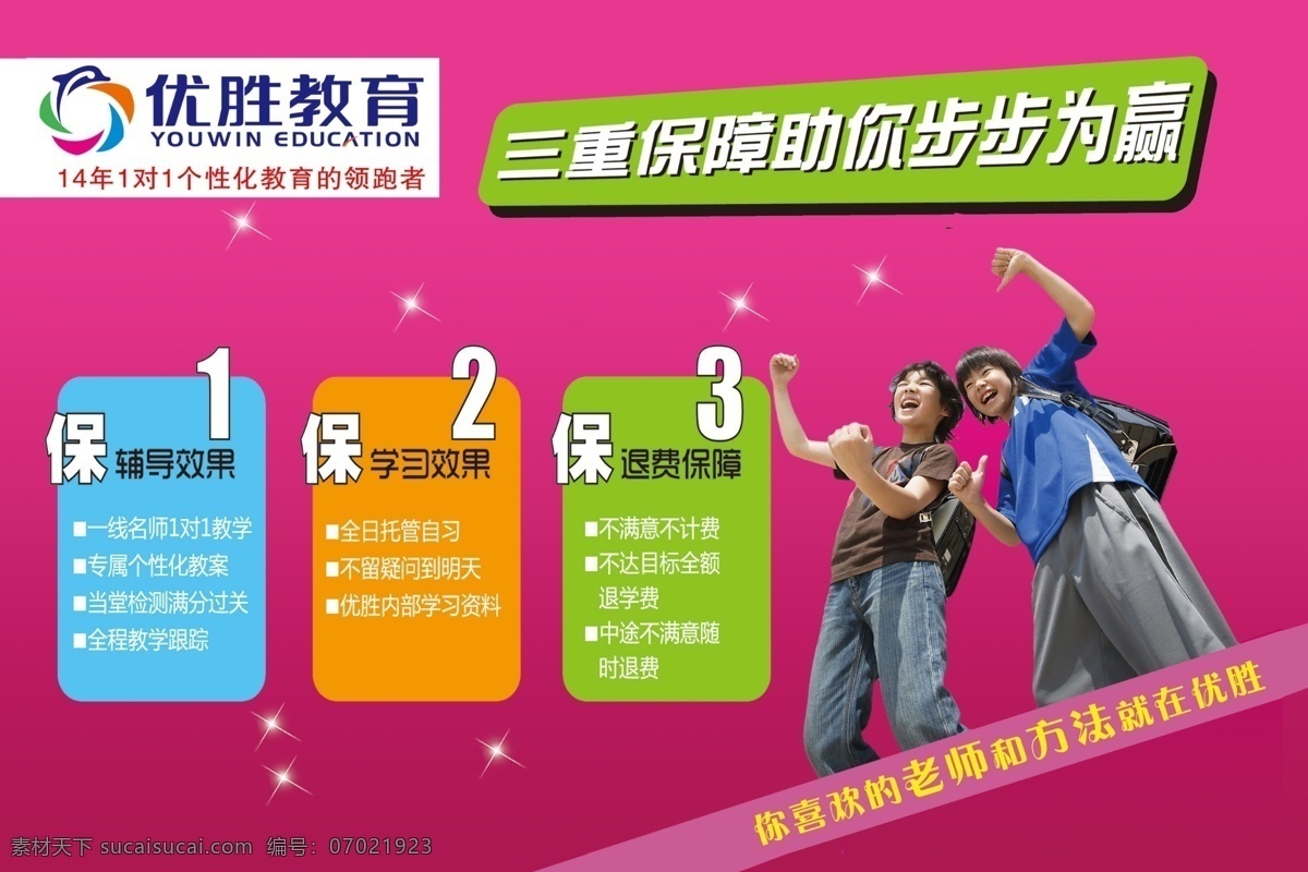 广告设计模板 红色背景 学生 学生激励图片 源文件 优胜 教育 模板下载 优胜教育 学生3保证 优胜教育标民 海报背景图
