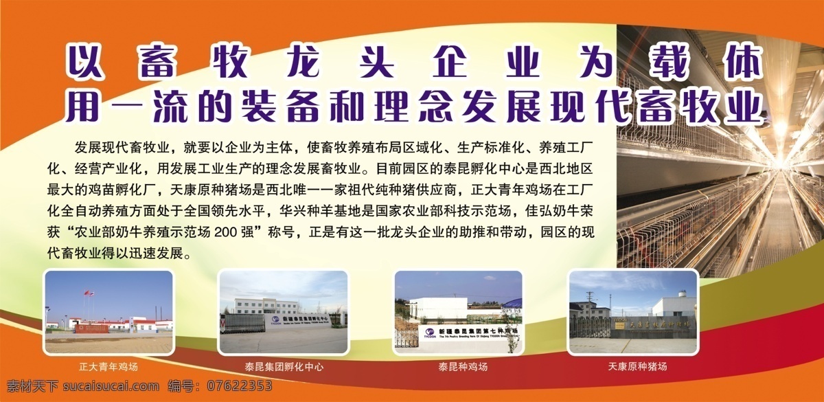 广告设计模板 红色背景 源文件 展板模板 畜牧业 站 展板 模板下载 畜牧业站展板 养鸡厂区 畜牧业厂房 装备和理念 其他展板设计