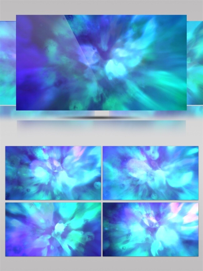 蓝色 烟雾 万花筒 高清 视频 动态视频素材 花朵 视频素材 云海