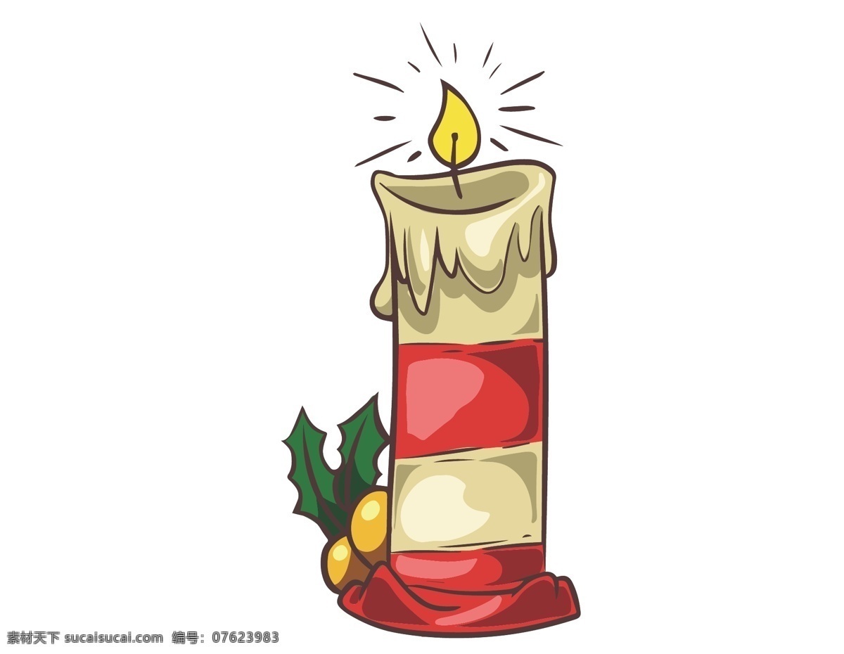 卡通 圣诞 蜡烛 元素 喜庆 节日 圣诞节 装饰 手绘 彩色蜡烛 铃铛 ai元素 矢量元素