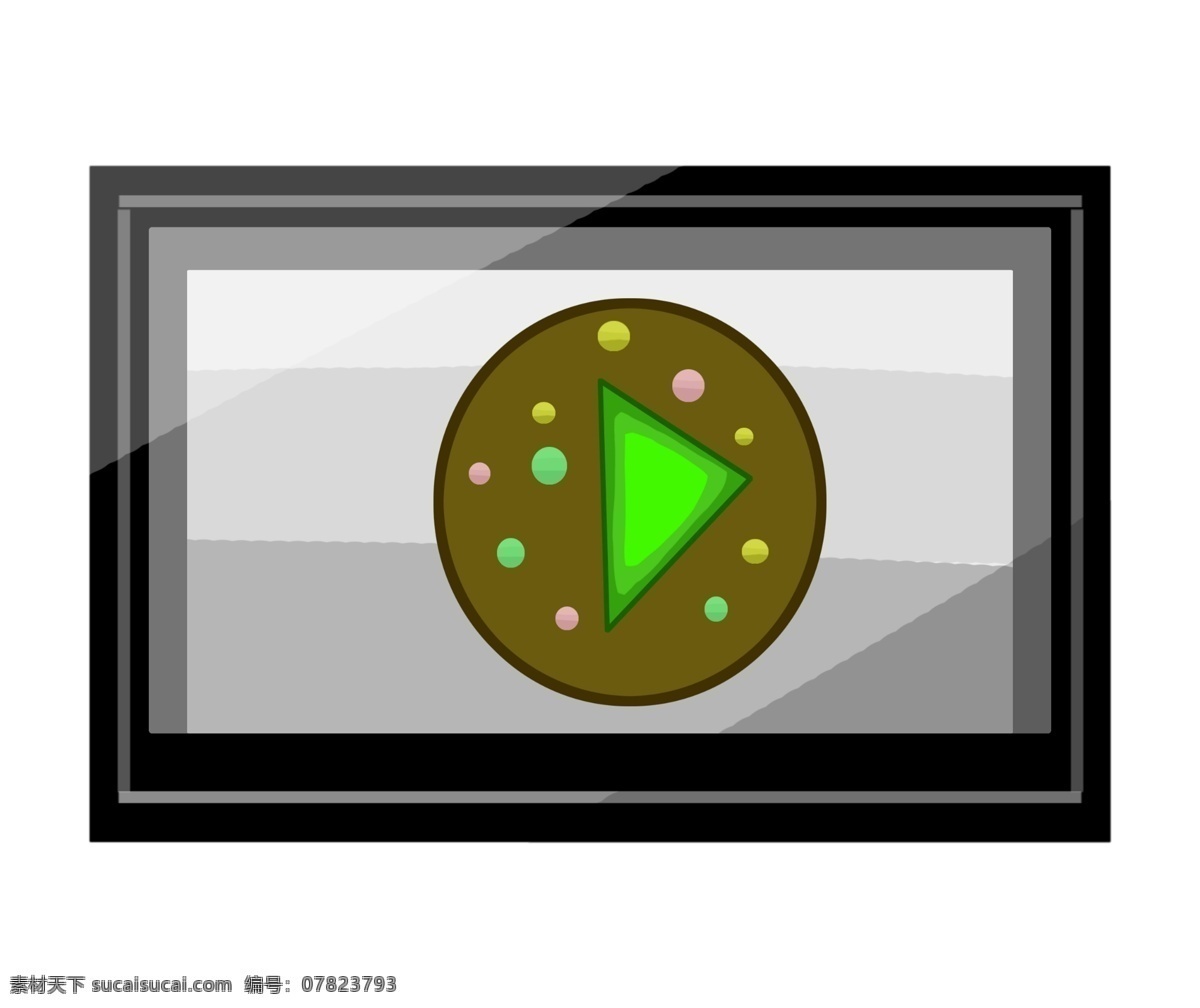 长方形 视频 播放 按钮 视频图标 播放器图标 绿色 播放器 图标 绿色图标插图 插画