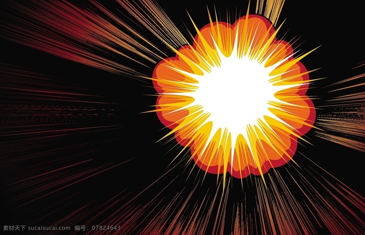 超酷 爆炸 效果 矢量 背景 发光 辐射 酷 爆炸的影响 影响 矢量图 花纹花边