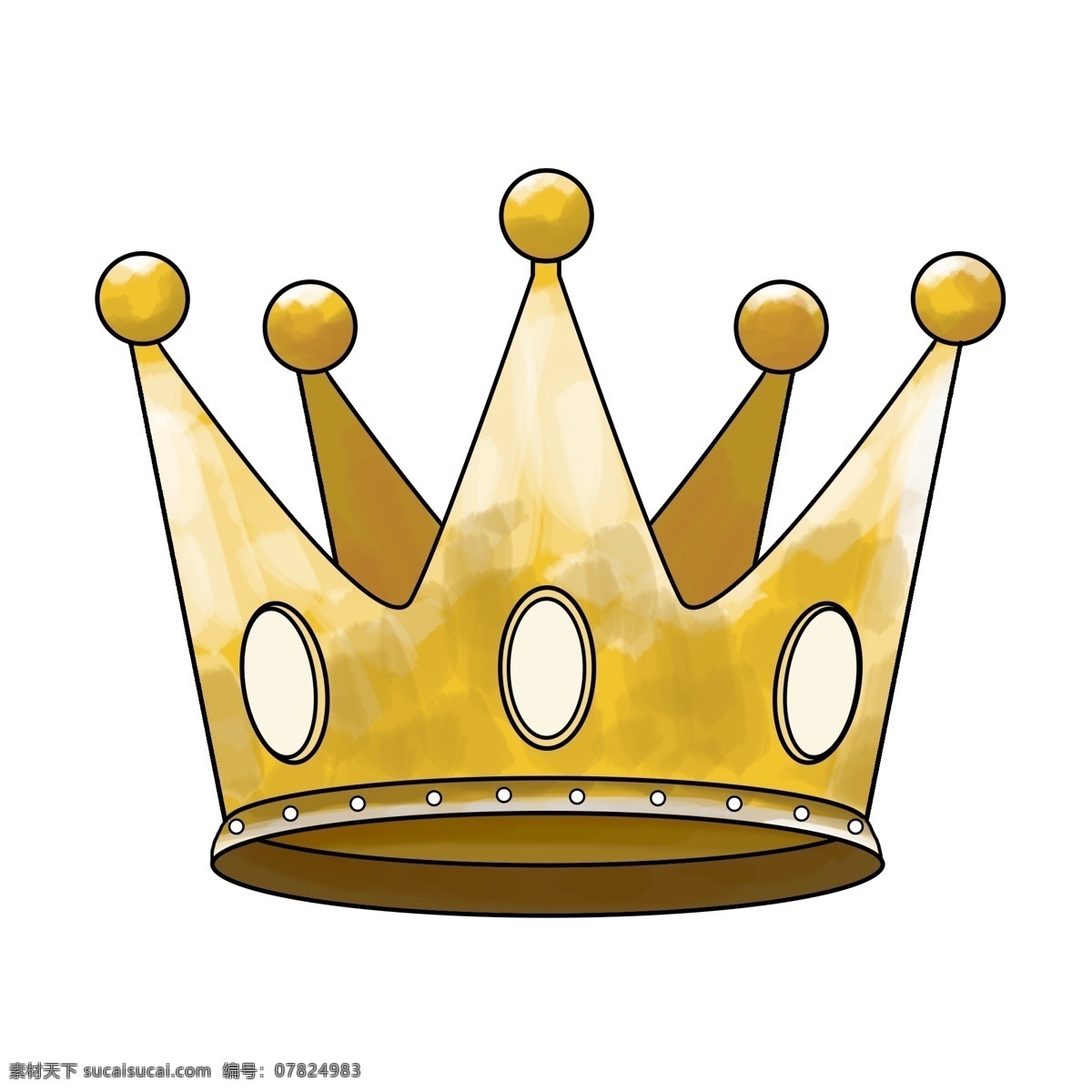 皇冠 手绘 王冠 金色 金色皇冠 金子 金属材质 王国 高贵 皇家 帽子 国王 king