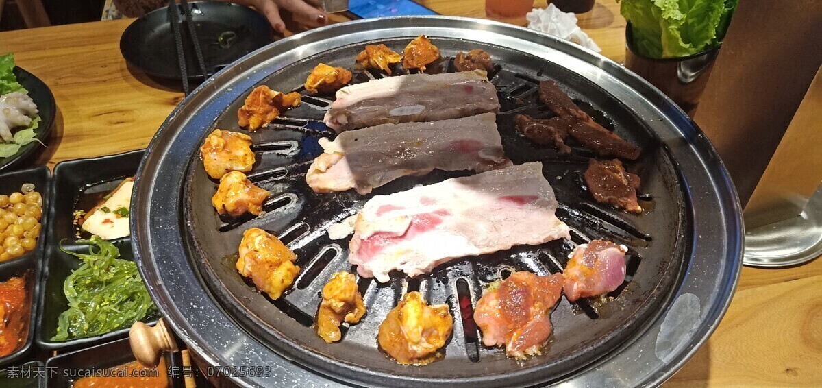 铁盘烤肉 烤五花肉 烧烤 烤肉 烤牛肉 韩式烤肉 餐饮美食 传统美食