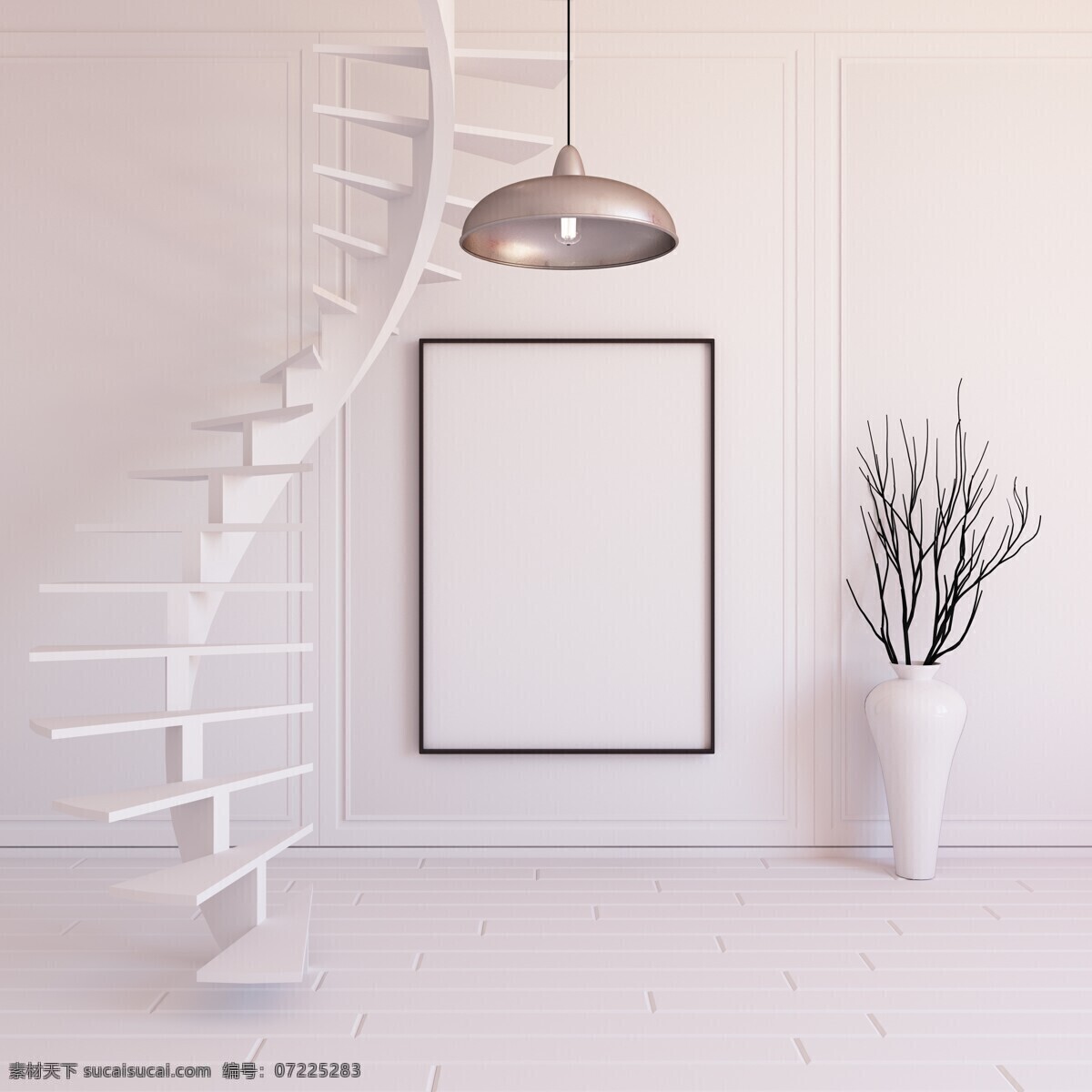 唯美 3d 立体 家居装饰 相框 空白 空白相框 绿色植物 现代 简约 爬梯 摄影模板 相框模板