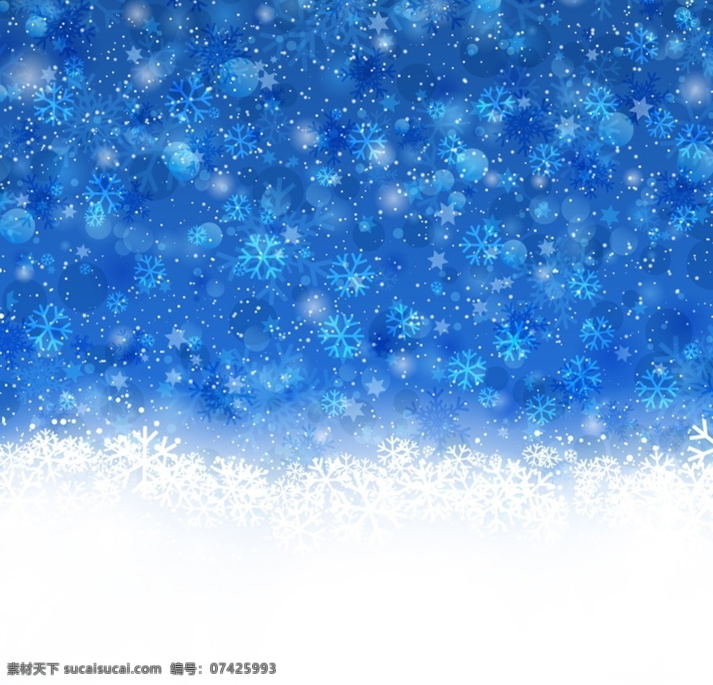 蓝色雪花背景 蓝色 冬季 壁纸 雪花 散景 虚化