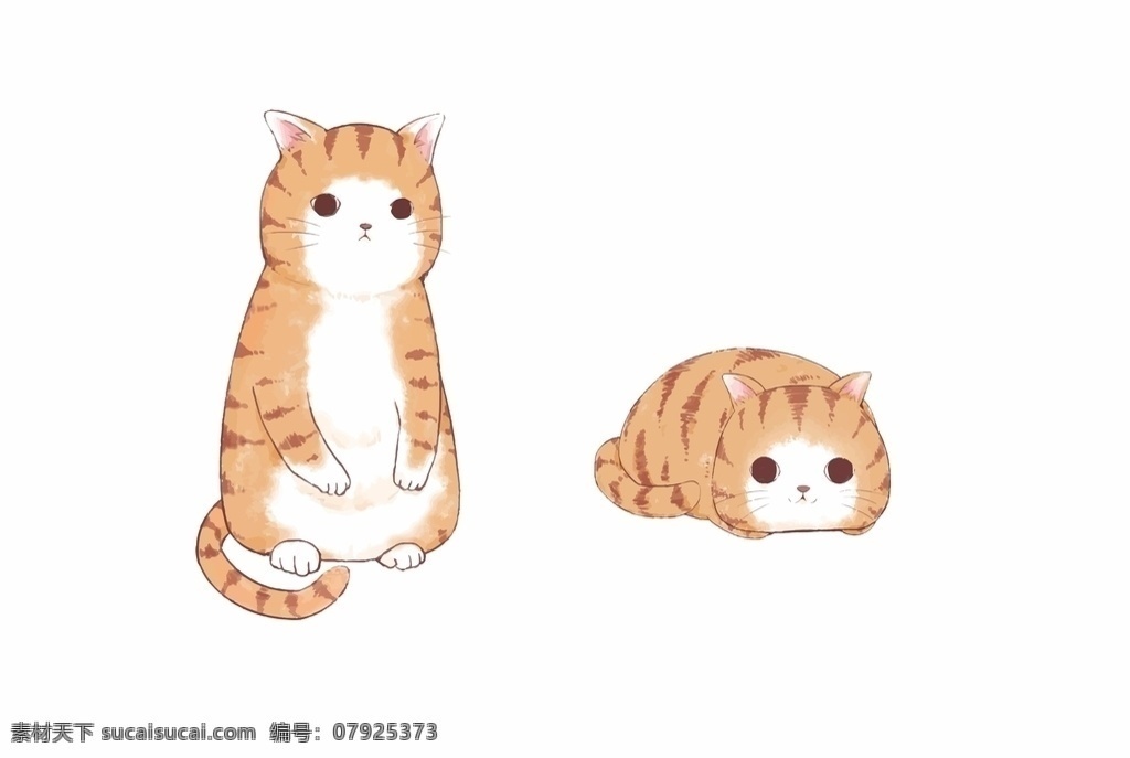 卡通 手绘 橘 猫 卡通猫 橘猫 绘画猫 动物 卡通动物 小猫 猫咪