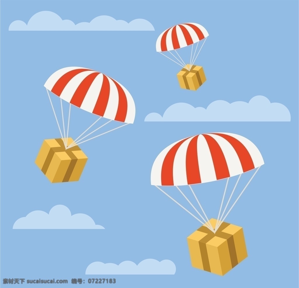 降落伞图片 降落 伞 降落伞 礼物 从天而降 矢量素材 矢量 日用品