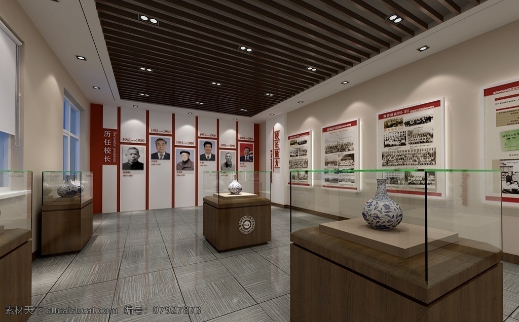 校史室内 校史 空间 学校 室内 楼道 3d设计 3d作品