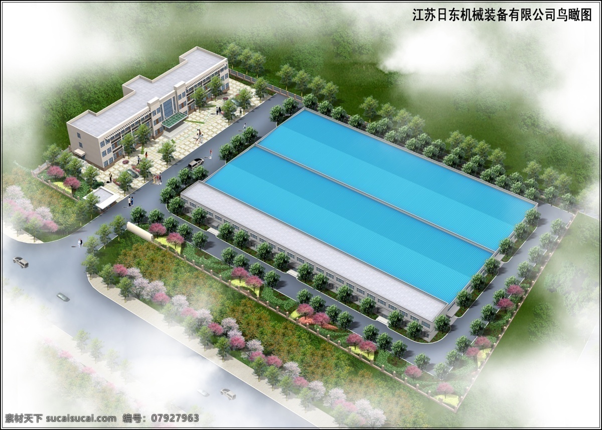 办公楼 三层楼 厂房 厂区办公楼 厂区规划 环境设计 建筑设计