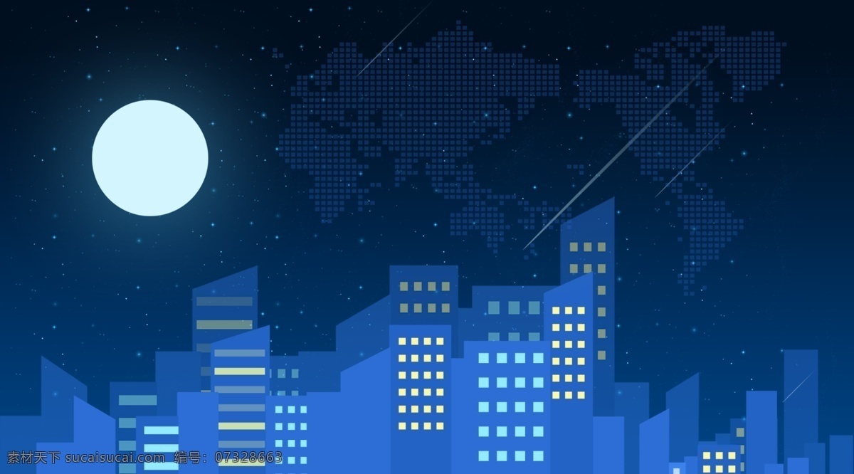 清新 梦境 唯美 夜晚 风景 插画 背景 夜晚风景 插画背景 手绘背景 通用背景 特邀背景 促销背景